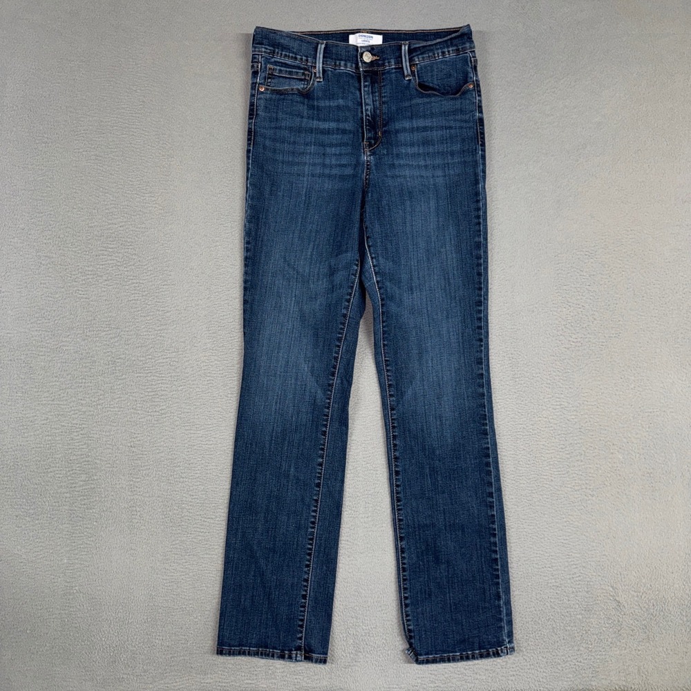 Denizen Levis Jeans Womens 4 Blue High Rise Straight Stretch Distressed Denim